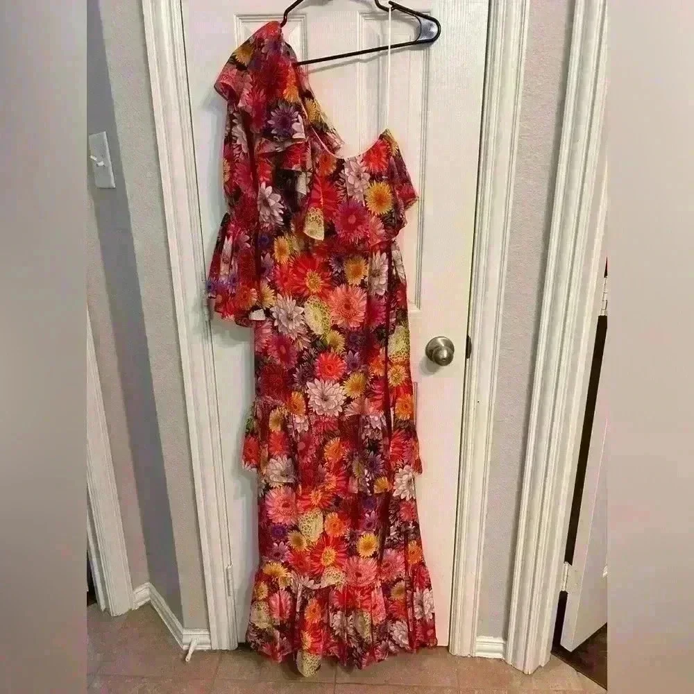 Borgo‎ de Nor Penelope Floral-print Silk-crepe Maxi Dress Size 4 - Picture 5 of 6